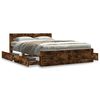 vidaXL Bed Frame with Headboard without Mattress Smoked Oak 135x190 cm Double