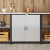 vidaXL Kitchen Storage with Shelf Silver 90 x 50 x 92 cm Steel