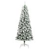 vidaXL Artificial Hinged Christmas Tree Green and White 210 cm