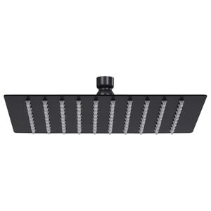 vidaXL Rain Shower Head Stainless Steel 20x20 cm Square Black