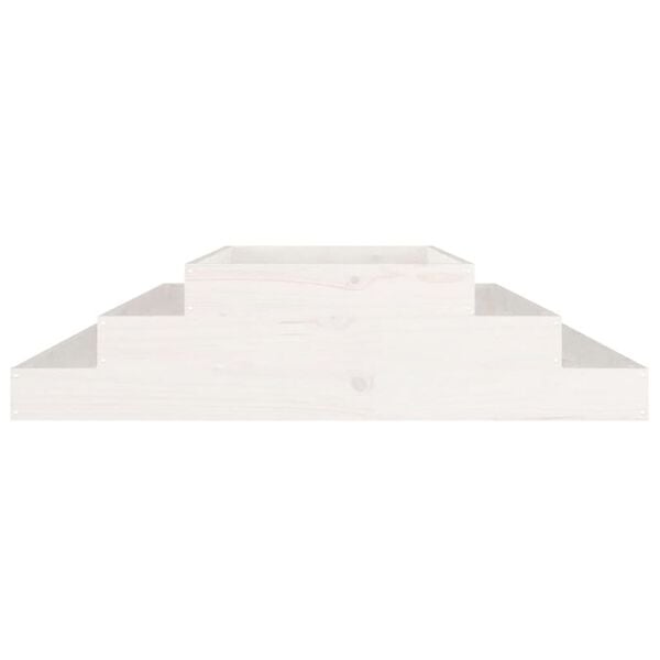 vidaXL Planter White 110x110x27 cm Solid Wood Pine