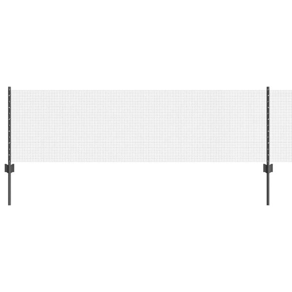 vidaXL Fence with Post Grey 0.6 x 50 m Steel and PVC