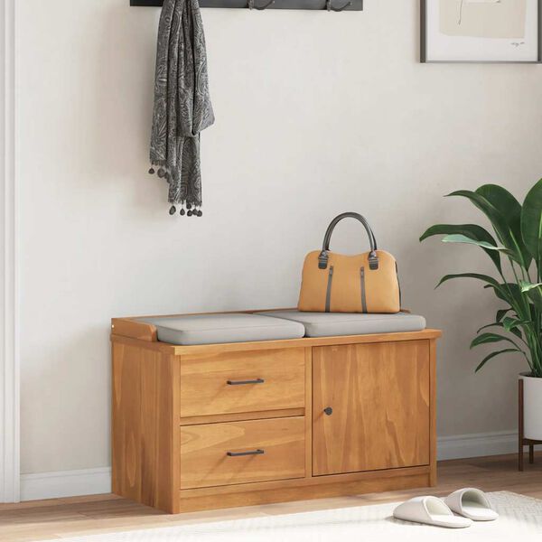 vidaXL Hallway Bench SANDNES 87x40x50 cm Solid Wood Pine