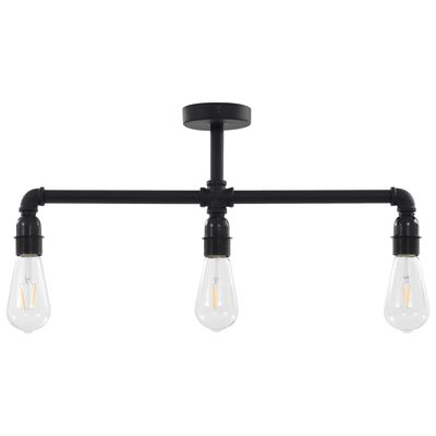 vidaXL Ceiling Lamp Black 3 x E27 Bulbs