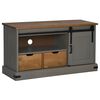 vidaXL TV Cabinet HALDEN with Sliding Door Grey 110x40x60 cm Solid Wood