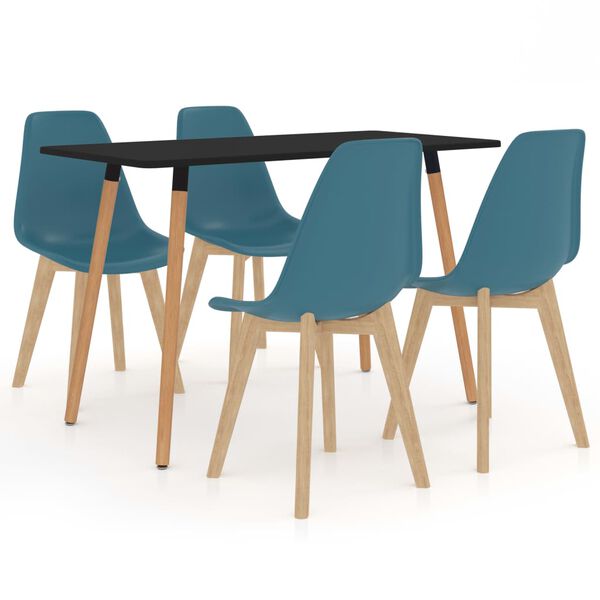 vidaXL 5 Piece Dining Set Turquoise