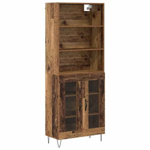 vidaXL Highboard 2 pcs Old Wood Engineered Wood