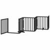 vidaXL Dog Gate with Door Foldable 9 Panels Black 450 cm Poplar Wood