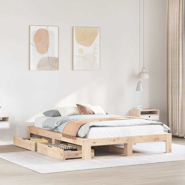 vidaXL Bed Frame without Mattress 140x190 cm Solid Wood Pine