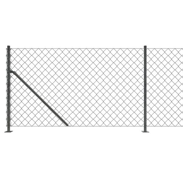 vidaXL Chain Link Fence with Flange Anthracite 0.8x10 m