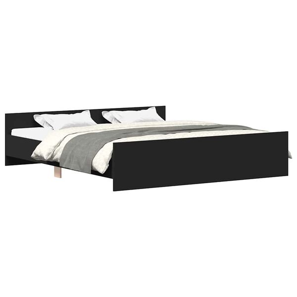vidaXL Bed Frame without Mattress Black 180x200 cm Super King