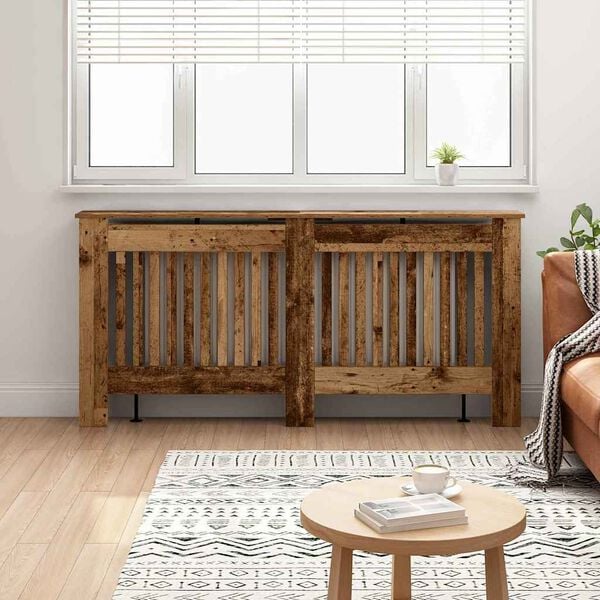 vidaXL Radiator Cover Old Wood 172 x 19 x 81.5 cm Engineered Wood