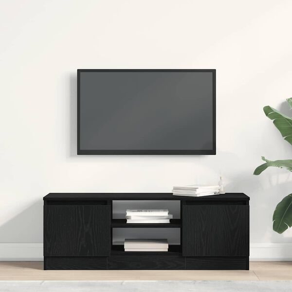 vidaXL TV Cabinet Black Oak 102x30x36 cm Engineered Wood