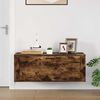 vidaXL Wall Shoe Cabinet Smoked Oak 100x35x38 cm Engineered Wood