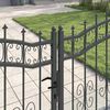 vidaXL Fence Gate with Spear Top Black 305x125 cm Powder-coated Steel