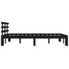 vidaXL Bed Frame without Mattress Black Solid Wood 200x200 cm