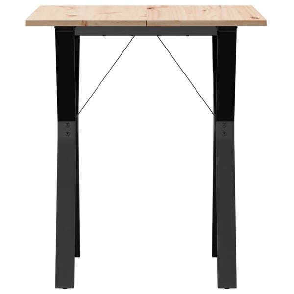 vidaXL Dining Table Y-Frame 60x60x75 cm Solid Wood Pine and Steel