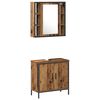 vidaXL Bathroom Vanity Units with Shelf 3 pcs Brown Engineered wood
