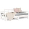 vidaXL Pull-out Day Bed without Mattress White Solid Wood Pine 2x cm