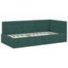 vidaXL Corner Bed Frame Dark Green 90 cm x 190 cm Velvet