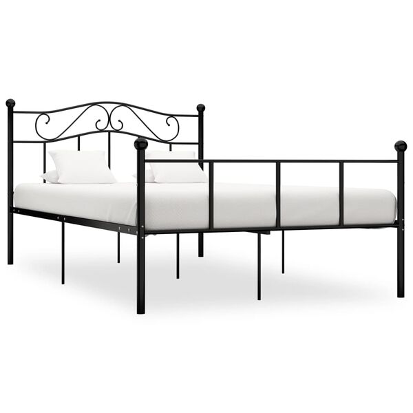 vidaXL Bed Frame without Mattress Black Metal 160x200 cm