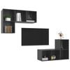 vidaXL Wall-mounted TV Cabinets 4 pcs High Gloss Grey Engineered Wood
