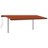 vidaXL Manual Retractable Awning with Posts 3.5x2.5 m Orange and Brown