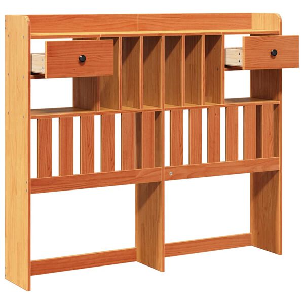 vidaXL Headboard with Storage Wax Brown 120 cm Solid Wood Pine