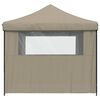 vidaXL Party Tent Folding Taupe 292 x 292 x 315 cm Oxford Fabric