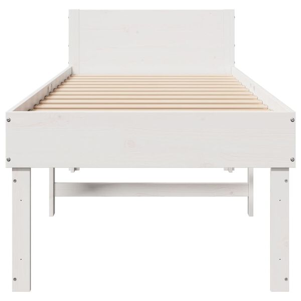 vidaXL Bed Frame without Mattress White 80x200 cm Solid Wood Pine