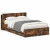 vidaXL Bed Frame with Storage Smoked Oak 120 x 190 cm Engineered Wood