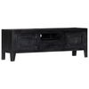 vidaXL TV Cabinet Black 118x30x40 cm Solid Mango Wood