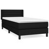vidaXL Box Spring Bed with Mattress Black 90x190 cm Fabric