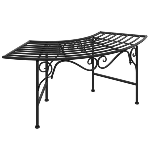 vidaXL Tree Bench 113 cm Black Steel