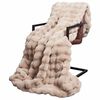 vidaXL Faux Rabbit Fur Blanket Olite Beige 240 x 270 cm Polyester