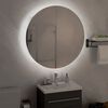 vidaXL Bathroom Cabinet with Round Mirror&LED White 54x54x17.5 cm