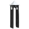 vidaXL Curtains for Loft Bed with Tower White and Black Polyester