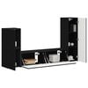 vidaXL TV Cabinet Set Wall-mounted 4 pcs Black Engineered Wood