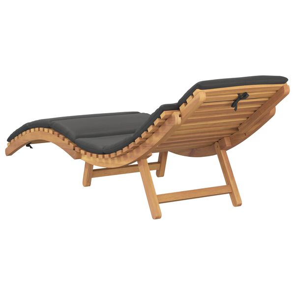 vidaXL Sunlounger 1-person Brown 185.5 x 55 x 58.5 cm Solid Teak Wood