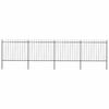 vidaXL Garden Fence with Spear Top Steel 714.5x150 cm Black