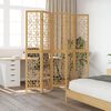 vidaXL Room Divider 5 Panels Brown Solid Wood Paulownia