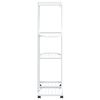 vidaXL 4-Floor Flower Stand with Wheels 44x23x80 cm White Iron