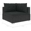 vidaXL 6 Piece Garden Lounge Set with Cushions Poly Rattan Black