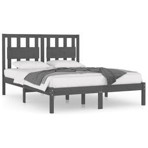 vidaXL Bed Frame without Mattress Grey Solid Wood 200x200 cm