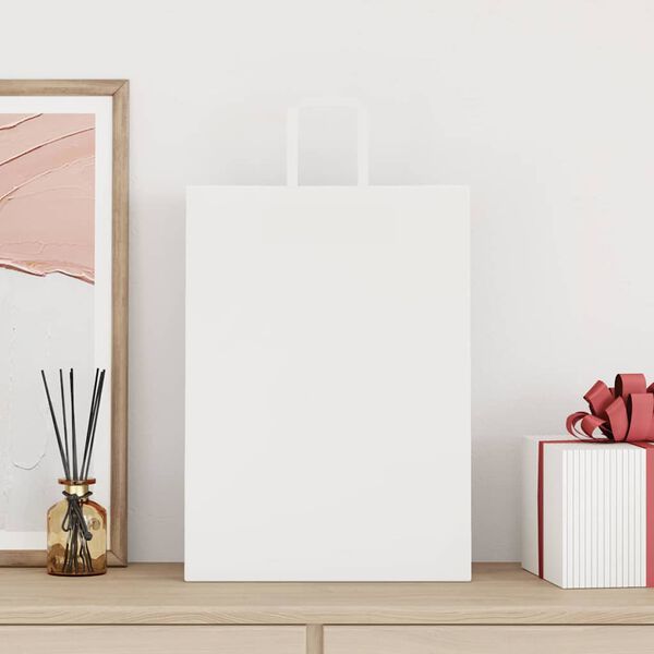 vidaXL Paper Bags 250 pcs with Handles White 32x17x44 cm