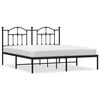 vidaXL Metal Bed Frame without Mattress with Headboard Black 180x200cm
