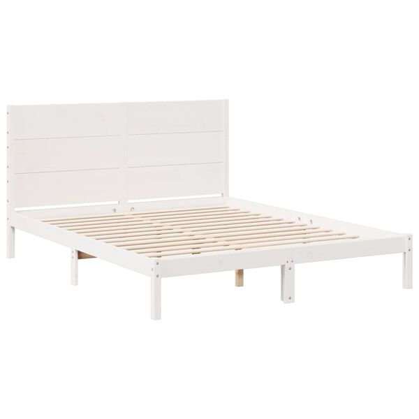 vidaXL Extra Long Bed Frame without Mattress White 140x220 cm Solid Wood
