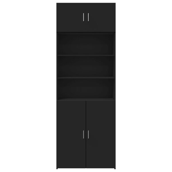vidaXL Storage Cabinet Black 80x42.5x225 cm Engineered Wood