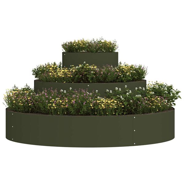 vidaXL Garden Planter Olive Green 120 x 120 x 20 cm Cold-rolled Steel