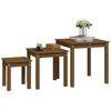 vidaXL Nesting Tables 3 pcs Honey Brown Solid Wood Pine